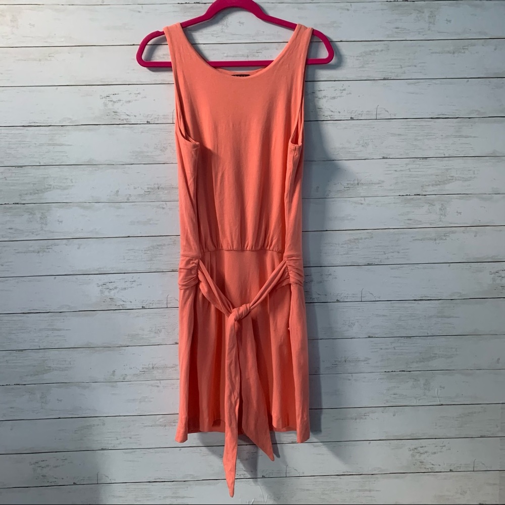 Theory Salmon Colored Casual Dress with Waist Tie